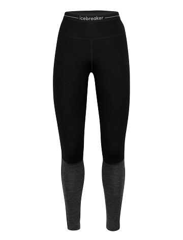 Icebreaker Merino 260 ZoneKnit™ Leggings Naisten Base Layers Mustat | FI 1892JPQJ